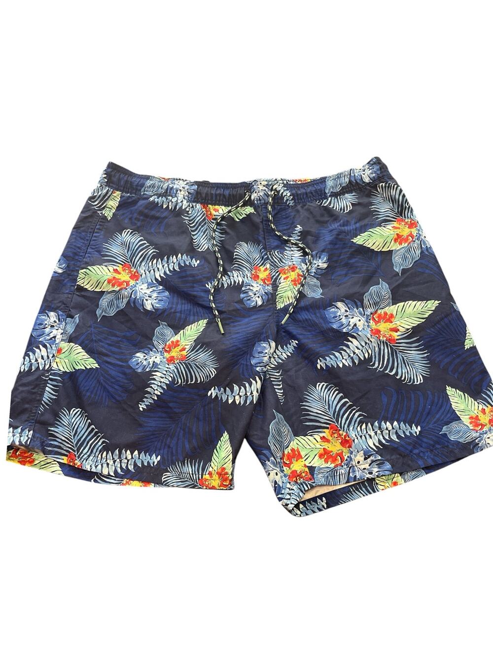 Izod Saltwater swim trunk-Men-XXL/Relaxed Fit/Blue/Tropical Design-Mesh
-1127